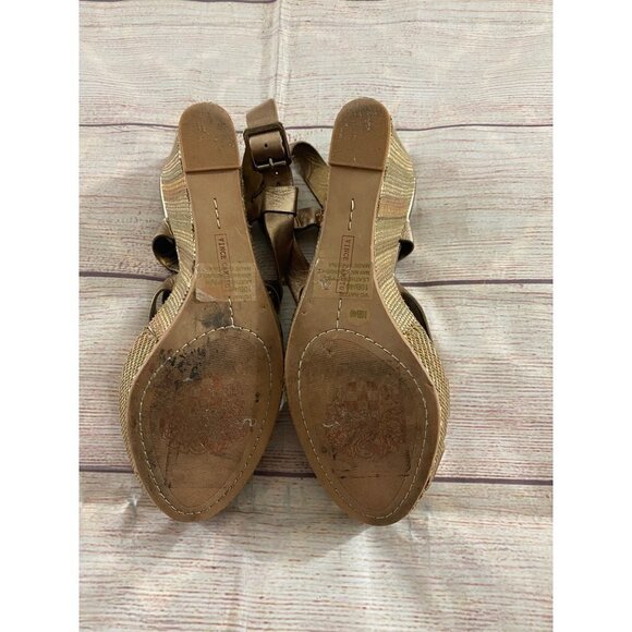 Vince Camuto Gold Wedge Hattie Espadrilles Sandals - 10B - Picture 8 of 12
